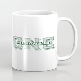 One Dollar Mug for Currency Enthusiasts Coffee Mug | Digital, Money, Green, Dollarart, Moneyart, Dollarbill, Pop Art, Dollarbillart, Graphicdesign, Color 