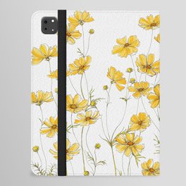 Yellow Cosmos Flowers iPad Folio Case