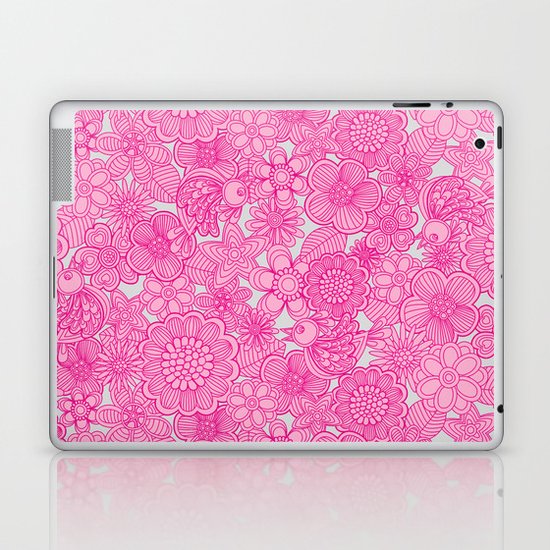 "Welcome birds to my pink garden" Laptop & iPad Skin