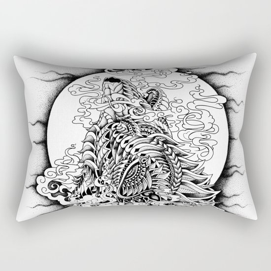 Howling Wolf Rectangular Pillow