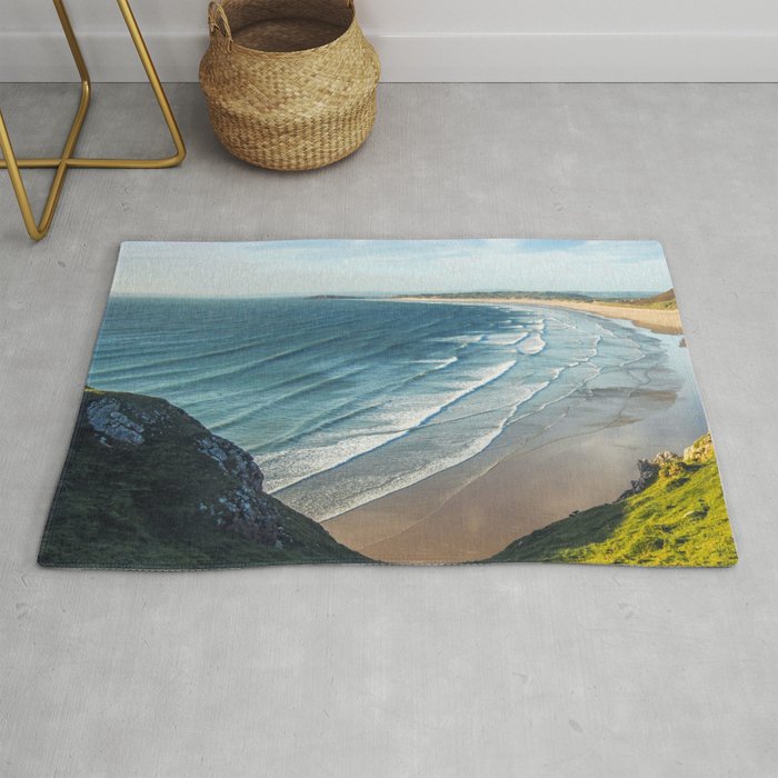 Great Britain Photography - Rhossili Bay Beach On A Hot Summer Day Rug