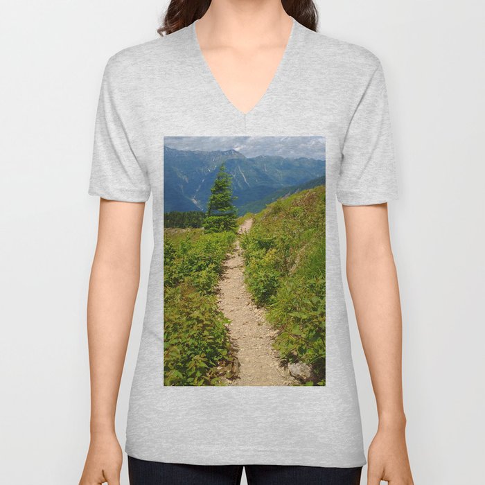 Mountain Path V Neck T Shirt