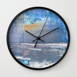 Blue Color Patches Wall Clock