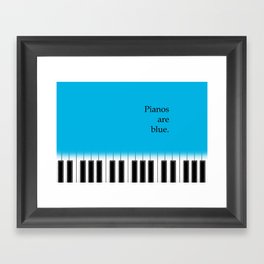 Pianos are blue - piano keyboard for music lover Framed Art Print