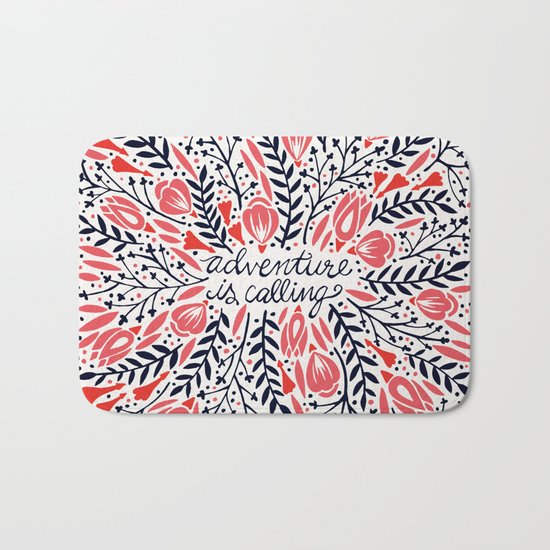 Adventure is Calling – Red & Black Palette Bath Mat
