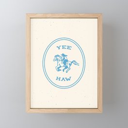 Yee Haw in Blue Framed Mini Art Print
