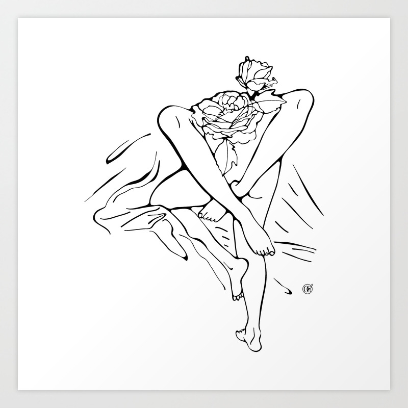 Making Love Blossom Art Print By Olillia Society6