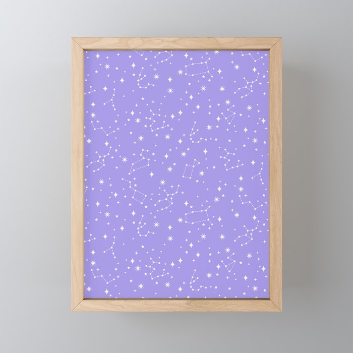 Purple Constellations Framed Mini Art Print