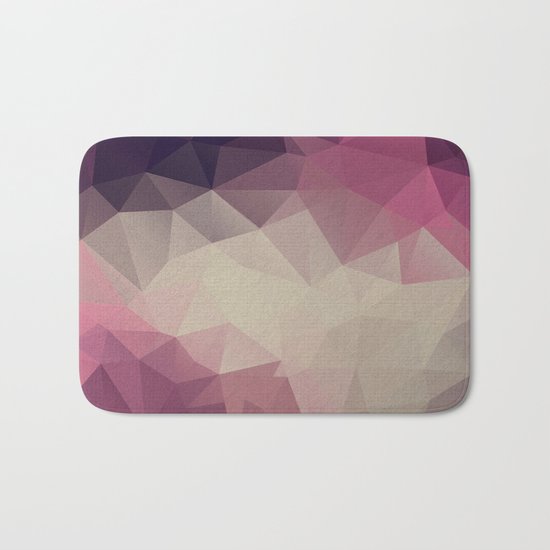 Polygon pattern . Triangles with a texture craquelure . Bath Mat
