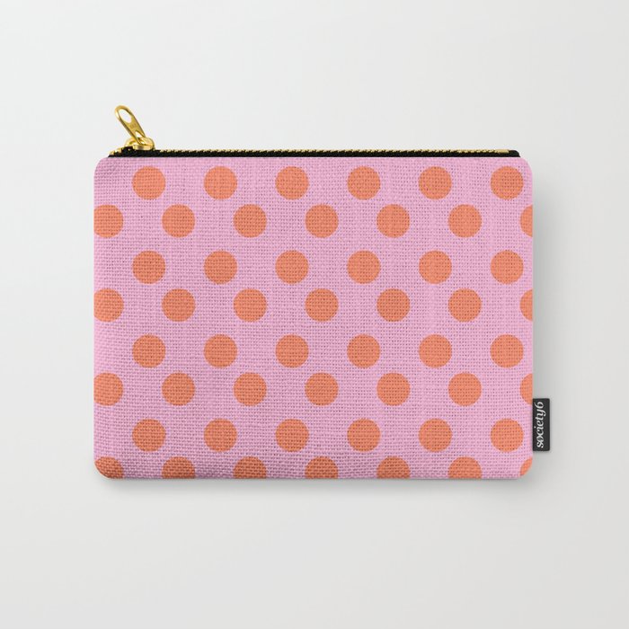 pink and orange polkadots Carry-All Pouch