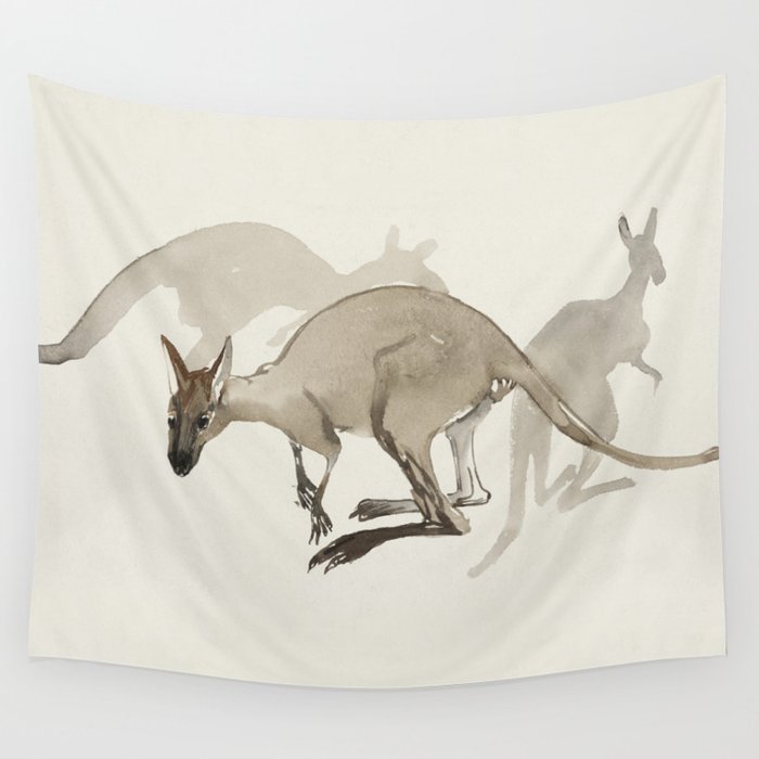 Kangaroo illustration Wall Tapestry