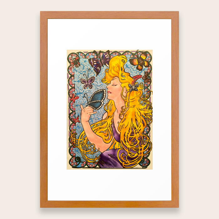Butterfly Girl Framed Art Print By Hannahjanethompson Society6