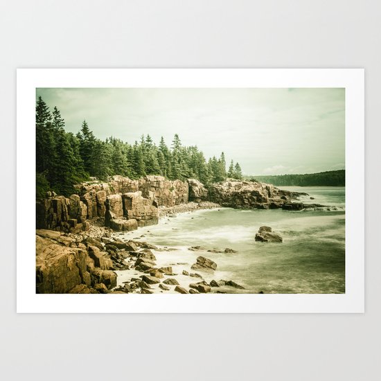 Acadia National Park Maine Rocky Beach Art Print
