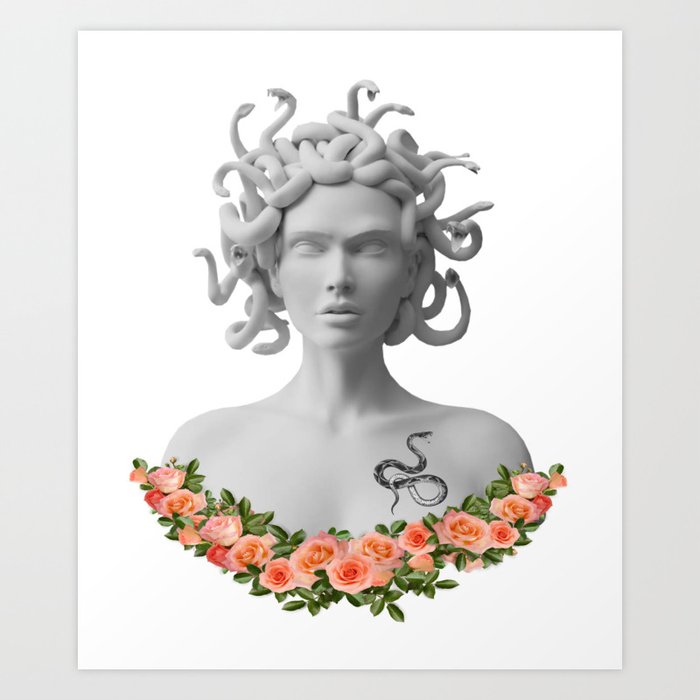 Medusa Gorgon Greek Mythology Art Print by Atteestude