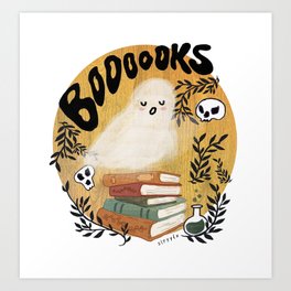Spooky Book Lover Art Print