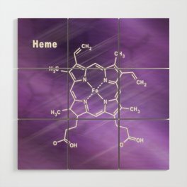 Heme molecule Structural chemical formula Wood Wall Art