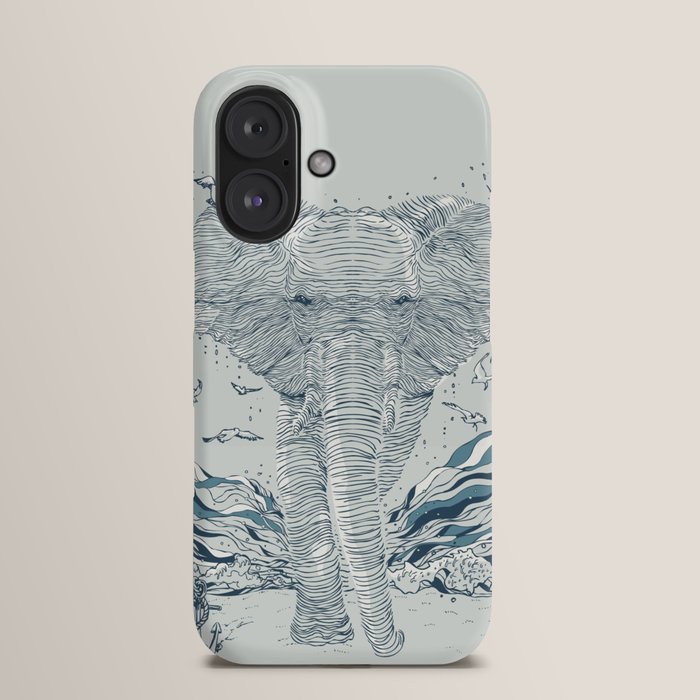 iPhone・スマホケース Society6 Indian Baby Elephants in Navy by Estelle F Indian Baby Elephants in Baby Blue