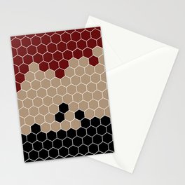 Honeycomb Red Beige Black Hive Stationery Card