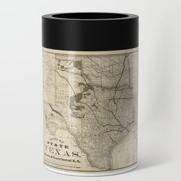 Old Map of Texas 1876 Vintage Wall map Restoration Hardware Style Map Can Cooler