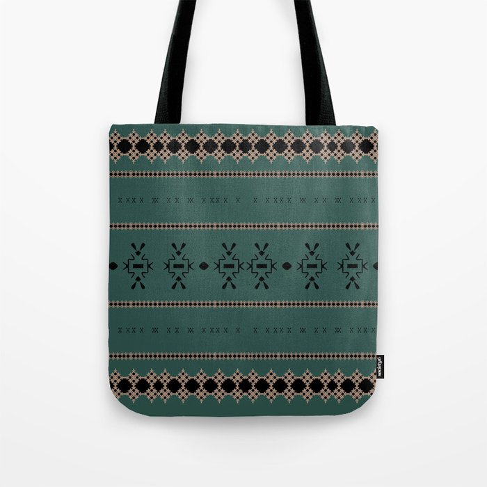 Forest Green Mud Cloth Tote Bag