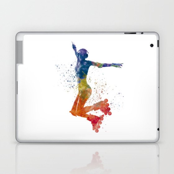 watercolor skating Laptop & iPad Skin