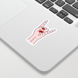 Woman Hand Rock Gesture Sticker