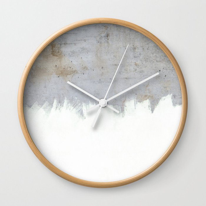 Painting on Raw Concrete Wall Clock