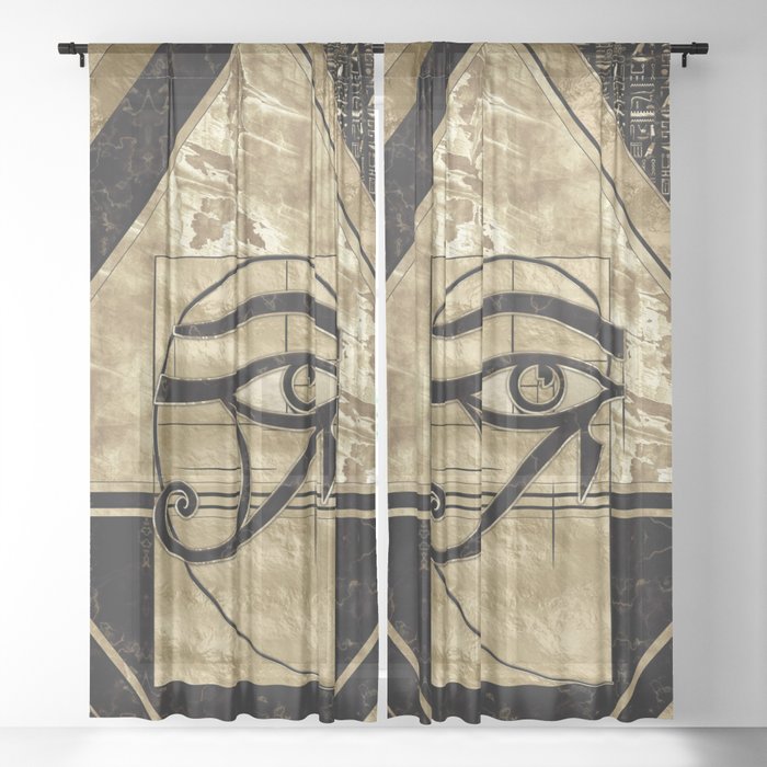 Eye of Horus - Golden Ratio  Sheer Curtain