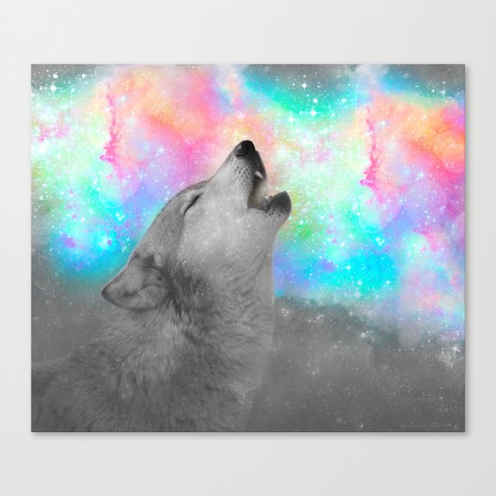 Breathing Dreams Like Air (Wolf Howl Abstract II: Gray) Canvas Print