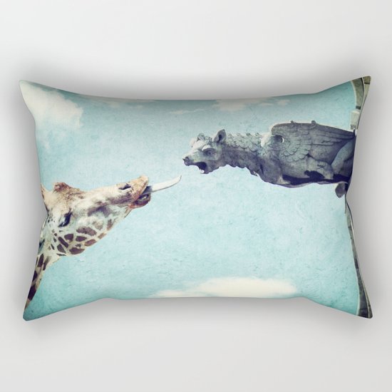 A Giraffe In Paris or French Kiss Rectangular Pillow