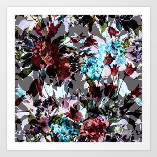 Seamless Absract Flower Pattern Art Print