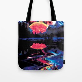 Sci-fi Sunset in the Mountains  Tote Bag