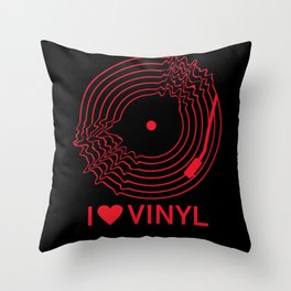 I Love Vinyl Throw Pillow