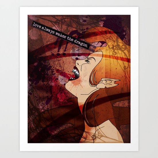 love always wakes the dragon Art Print