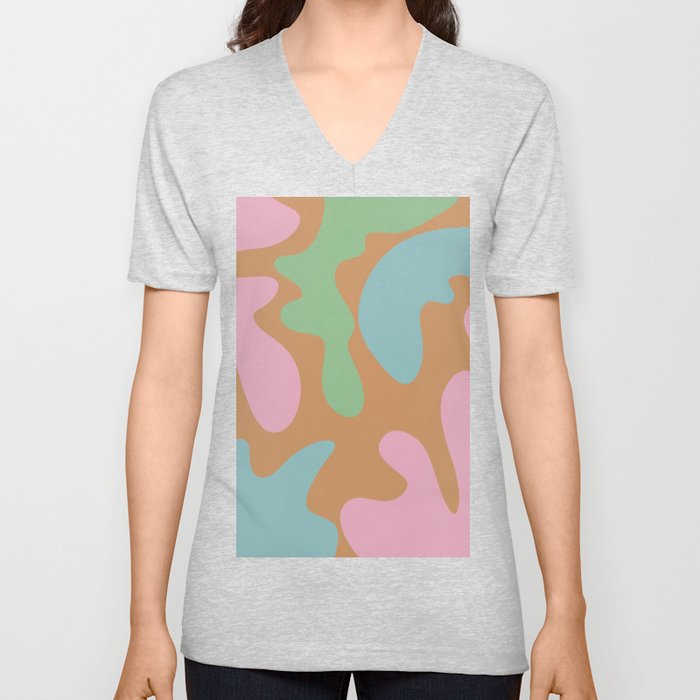 4 Abstract Shapes 220725 Valourine Digital Design V Neck T Shirt