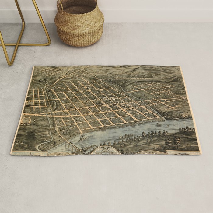 Map Of Knoxville 1871 Rug by Vintage Maps & Prints Society6