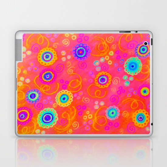 SWIZZLE STICK - Sweet Cherry Red Fruity Candy Swirls Abstract Watercolor Painting Feminine Art Laptop & iPad Skin