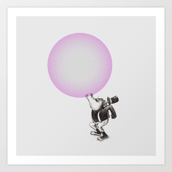 Bubblegum Blowing Champion Art Print