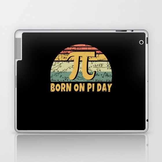 Retro Vintage March Born Birth On Pi Day Laptop & iPad Skin