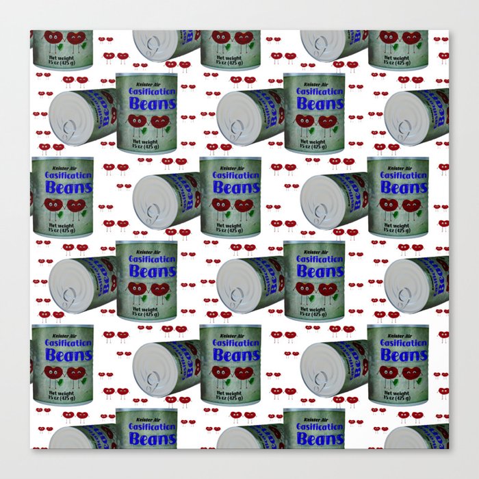 Keister Air Canned Gasification Beans Pattern Canvas Print