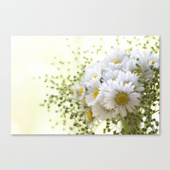 Bouquet of daisies in LOVE - Flower Flowers Daisy Canvas Print