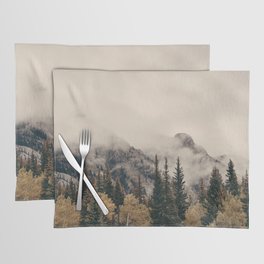 Banff national park foggy mountains and forest in Canada Placemat