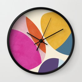 mid century modern semi-circles Wall Clock
