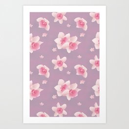 Pretty Pink Flower Pattern Art Print