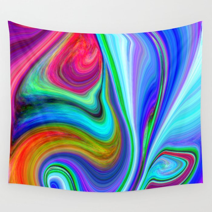  Vibrant Agate Slice Abstract Pattern  Wall Tapestry