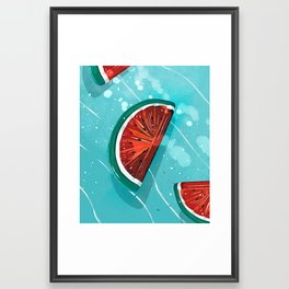 Watermelon splash  Framed Art Print