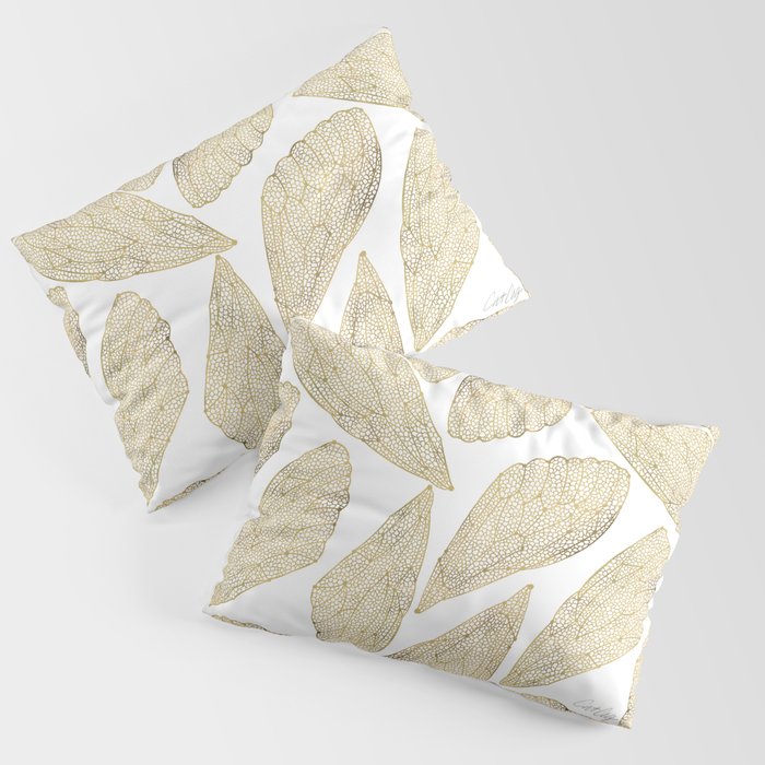 Cicada Wings – Gold Pillow Sham