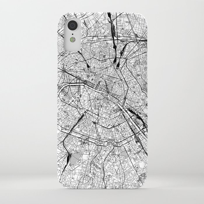 paris white map iphone case