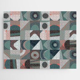 Mid century grid pattern 04 Jigsaw Puzzle