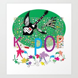K-Pop Green Art Print